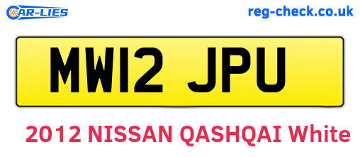 MW12JPU are the vehicle registration plates.