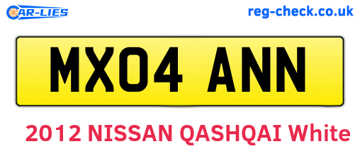 MX04ANN are the vehicle registration plates.