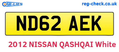 ND62AEK are the vehicle registration plates.
