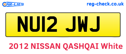 NU12JWJ are the vehicle registration plates.