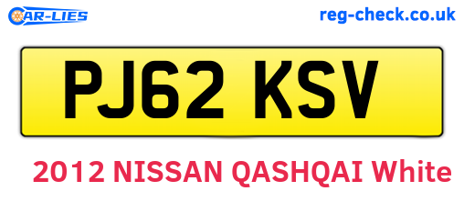 PJ62KSV are the vehicle registration plates.