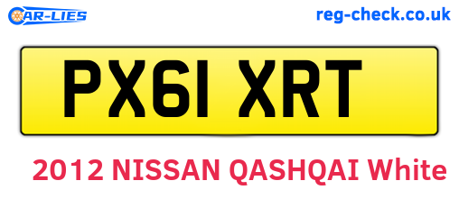 PX61XRT are the vehicle registration plates.