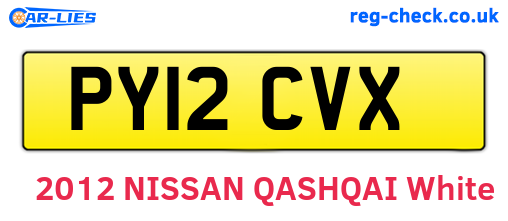 PY12CVX are the vehicle registration plates.