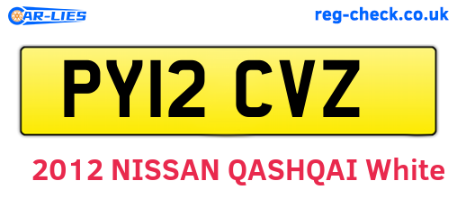 PY12CVZ are the vehicle registration plates.