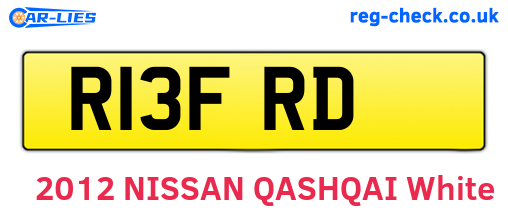 R13FRD are the vehicle registration plates.