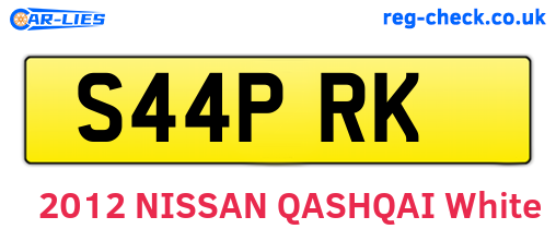 S44PRK are the vehicle registration plates.