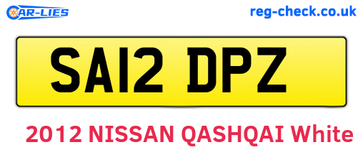 SA12DPZ are the vehicle registration plates.