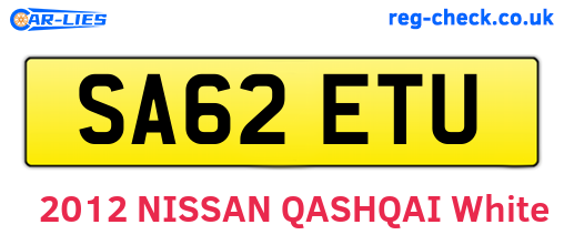 SA62ETU are the vehicle registration plates.