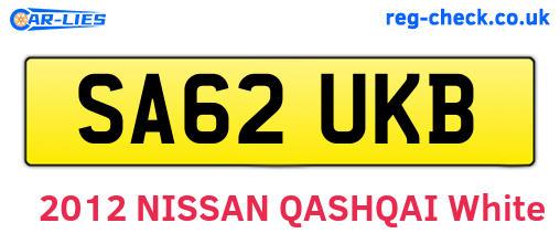SA62UKB are the vehicle registration plates.