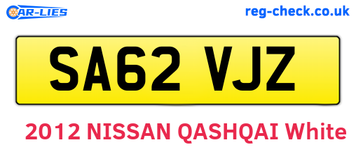 SA62VJZ are the vehicle registration plates.