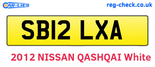 SB12LXA are the vehicle registration plates.
