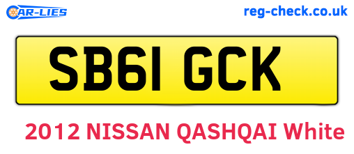 SB61GCK are the vehicle registration plates.