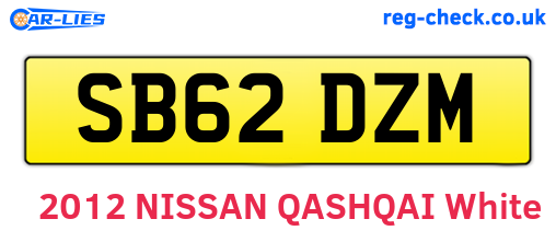 SB62DZM are the vehicle registration plates.