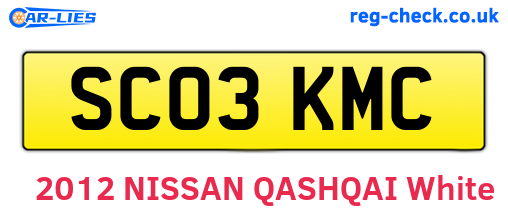 SC03KMC are the vehicle registration plates.