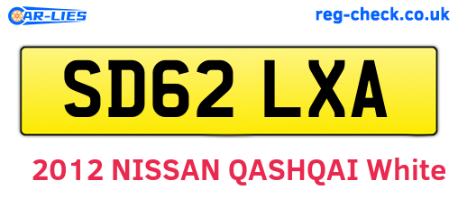 SD62LXA are the vehicle registration plates.