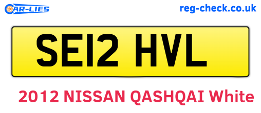 SE12HVL are the vehicle registration plates.