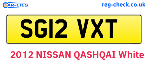 SG12VXT are the vehicle registration plates.