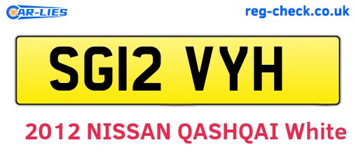 SG12VYH are the vehicle registration plates.