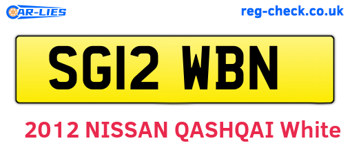 SG12WBN are the vehicle registration plates.
