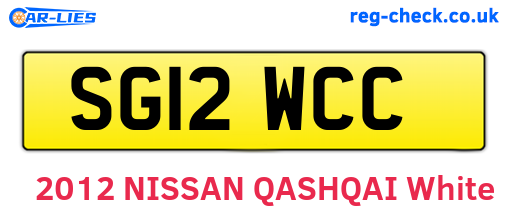 SG12WCC are the vehicle registration plates.