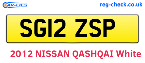 SG12ZSP are the vehicle registration plates.