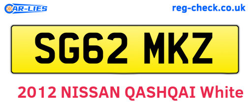 SG62MKZ are the vehicle registration plates.
