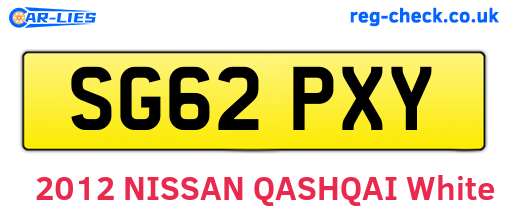 SG62PXY are the vehicle registration plates.