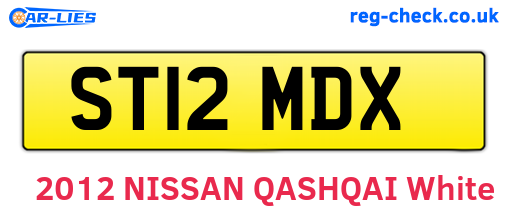 ST12MDX are the vehicle registration plates.