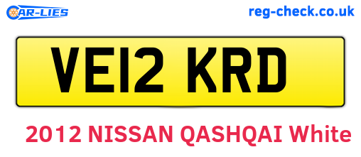VE12KRD are the vehicle registration plates.