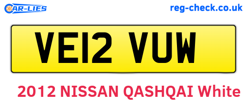 VE12VUW are the vehicle registration plates.