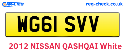 WG61SVV are the vehicle registration plates.