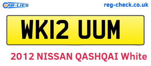 WK12UUM are the vehicle registration plates.