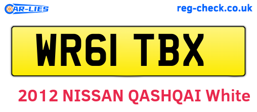 WR61TBX are the vehicle registration plates.