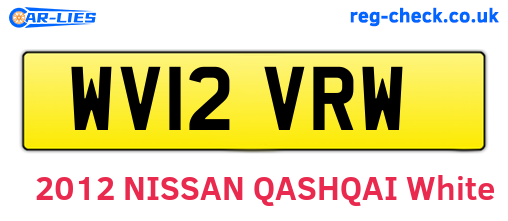 WV12VRW are the vehicle registration plates.
