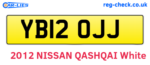 YB12OJJ are the vehicle registration plates.