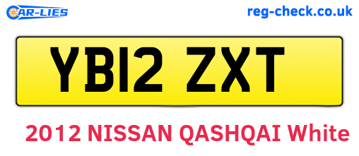 YB12ZXT are the vehicle registration plates.