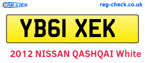 YB61XEK are the vehicle registration plates.