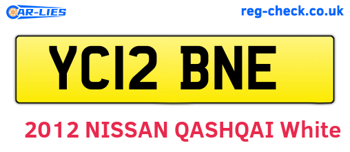 YC12BNE are the vehicle registration plates.