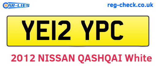 YE12YPC are the vehicle registration plates.