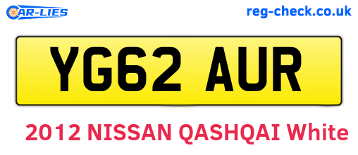 YG62AUR are the vehicle registration plates.