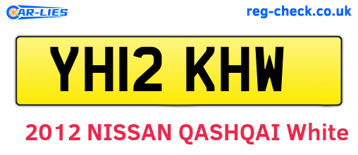 YH12KHW are the vehicle registration plates.
