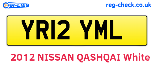 YR12YML are the vehicle registration plates.