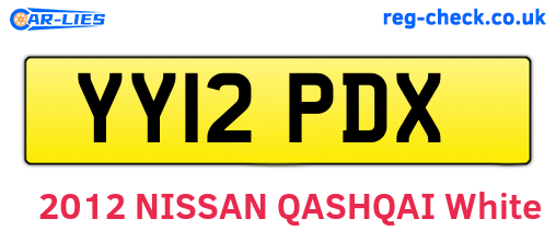 YY12PDX are the vehicle registration plates.