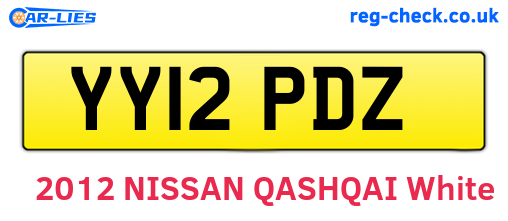 YY12PDZ are the vehicle registration plates.