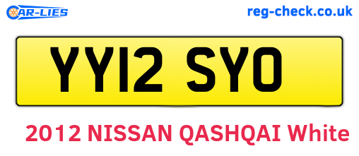 YY12SYO are the vehicle registration plates.