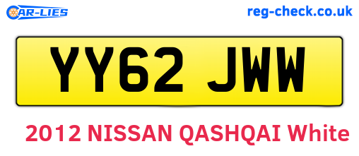 YY62JWW are the vehicle registration plates.