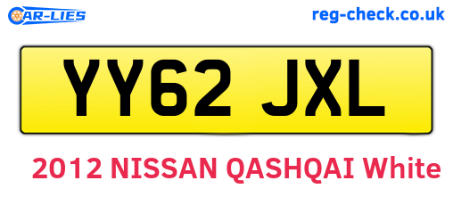 YY62JXL are the vehicle registration plates.