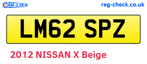 LM62SPZ are the vehicle registration plates.