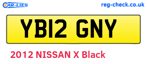 YB12GNY are the vehicle registration plates.