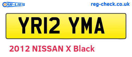 YR12YMA are the vehicle registration plates.